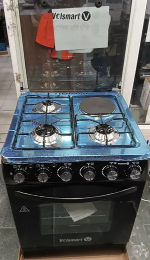 Volsmart 50×55cm Freestanding Cooker, 3 Gas Burners 1 Electric Plate