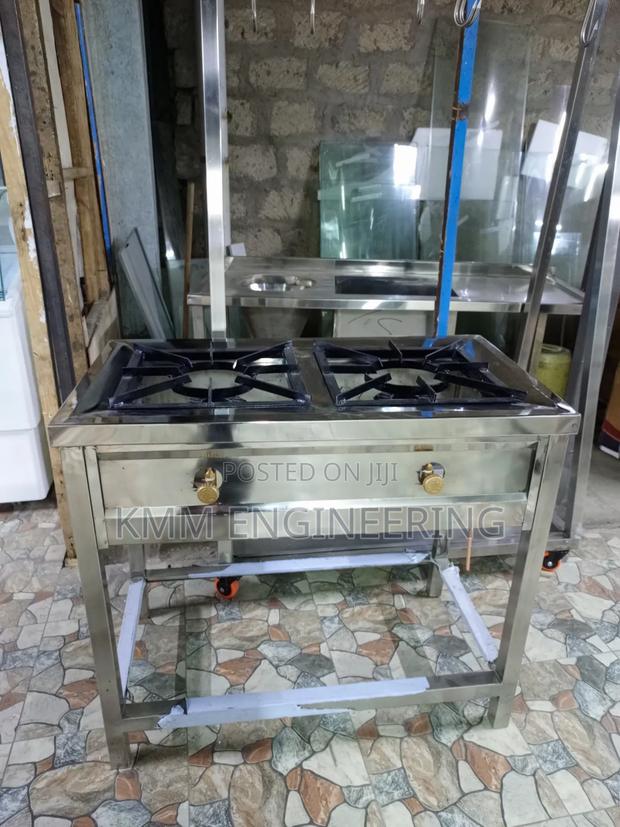 Commercial Stainless Steel 2-Burner Gas Cooker