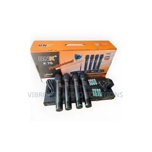 BNK Wireless Microphone System – 4 Channel UHF Set