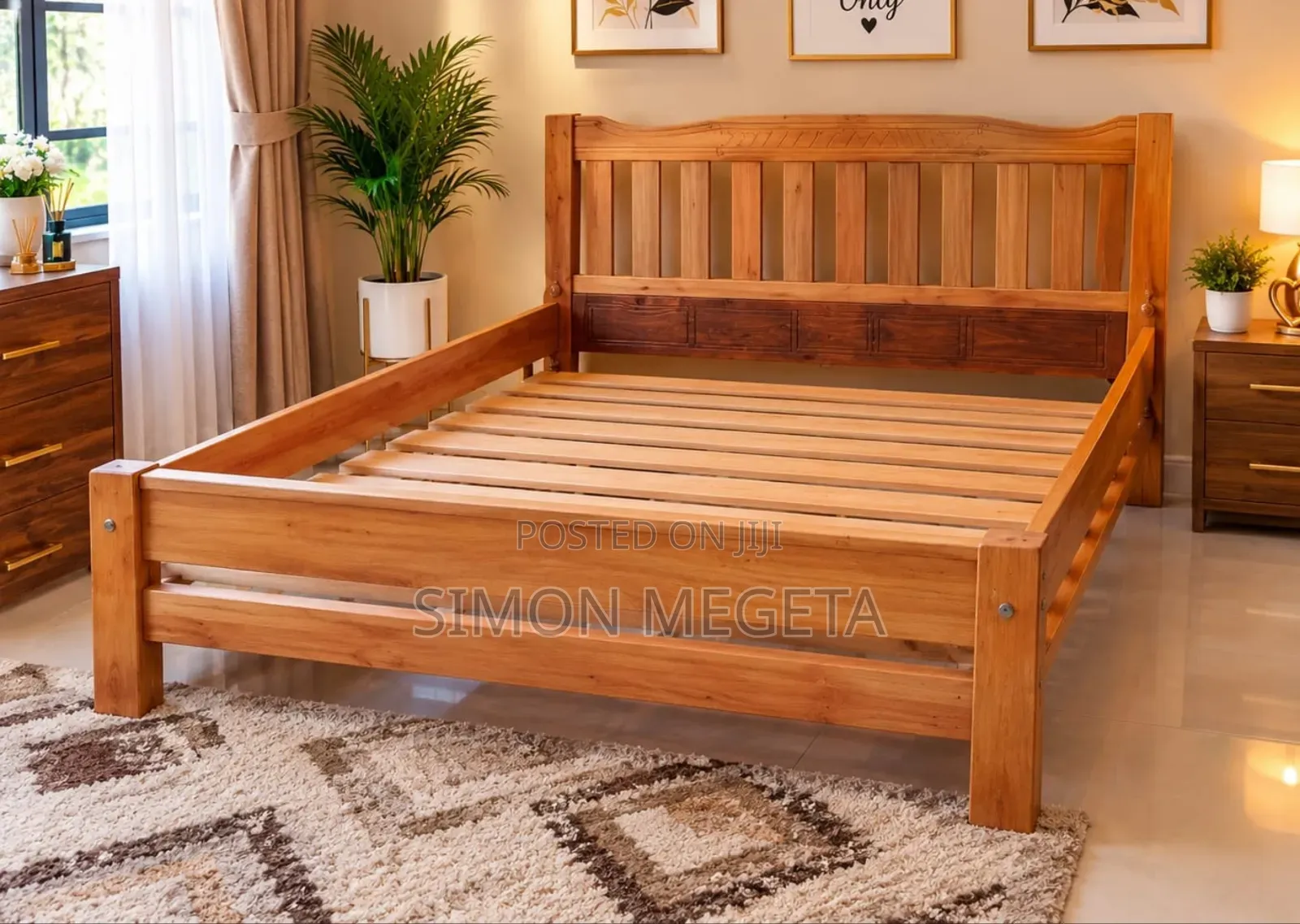 Pure Wooden Complete Bed 5 by 6