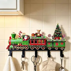 Multipurpose Christmas Tree Train Wall Hook Rack