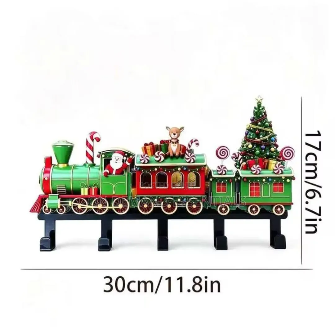 Multipurpose Christmas Tree Train Wall Hook Rack