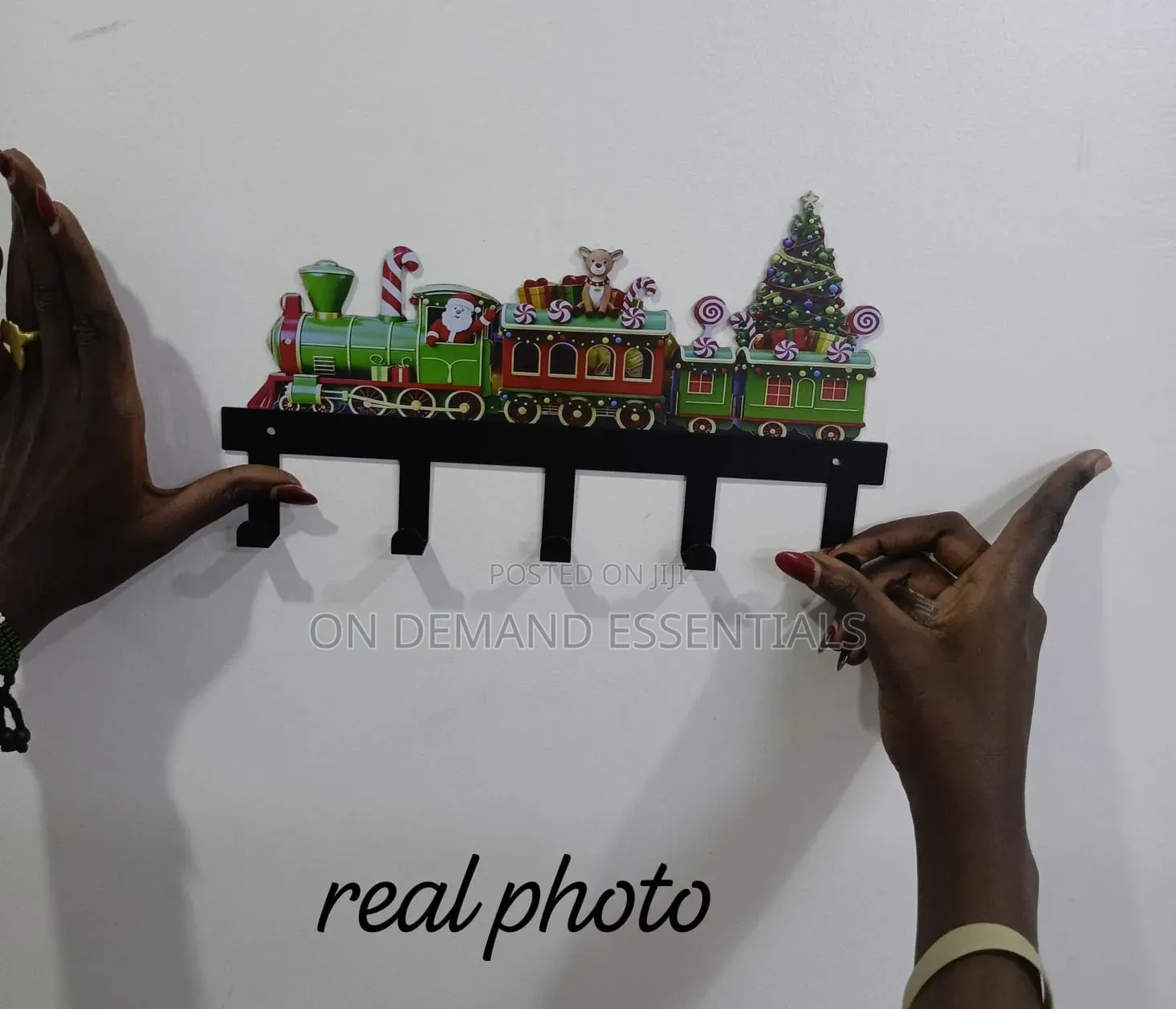 Multipurpose Christmas Tree Train Wall Hook Rack