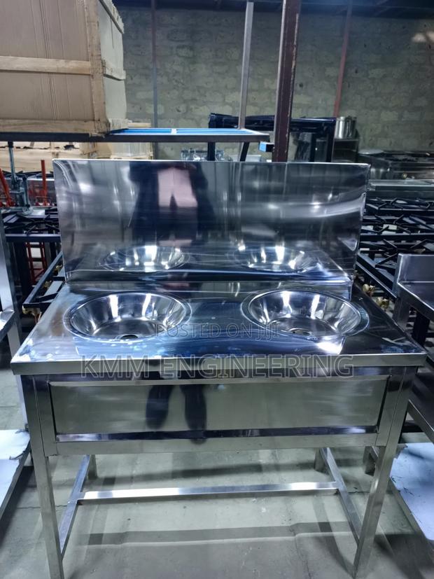 Stainless Steel Double Bowl Handwashing Station