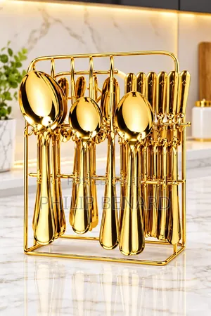 24-Piece Gold Stainless Steel Cutlery Set