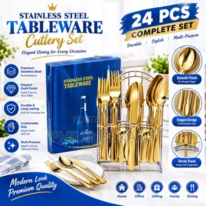 24-Piece Gold Stainless Steel Cutlery Set