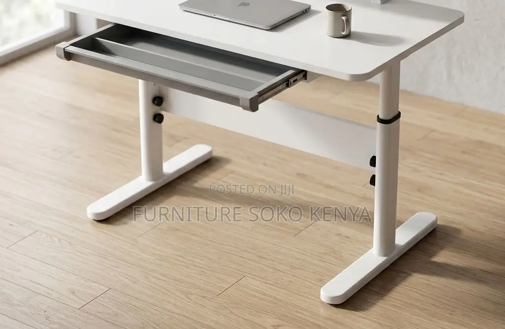 1200MM White Adjustable Desk | Manual Height Adjustable Table