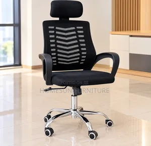 Office Chair – Black Mesh With Adjustable Headrest