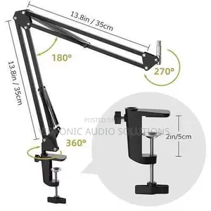 Classic Microphone Arm Stand, Flexible Table Mount Stand for Podcast