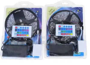 5M RGB LED Strip Light Set Remote Power Adapter Self Stick Snake