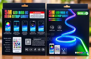 5M RGB IC LED Neon Strip Snake Light Bluetooth App Remote