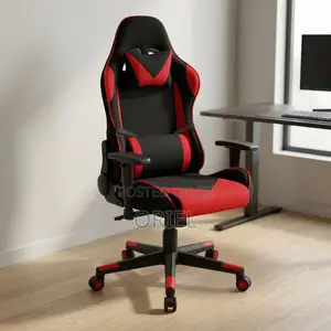 Gaming Chair : Red & Black Gaming Leather Seat
