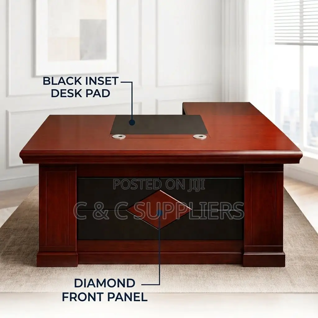 1400cm Mahogany CEO Work Desk.