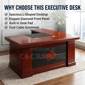 1400cm Mahogany CEO Work Desk.