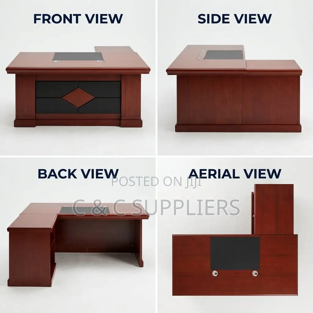 1400cm Mahogany CEO Work Desk.
