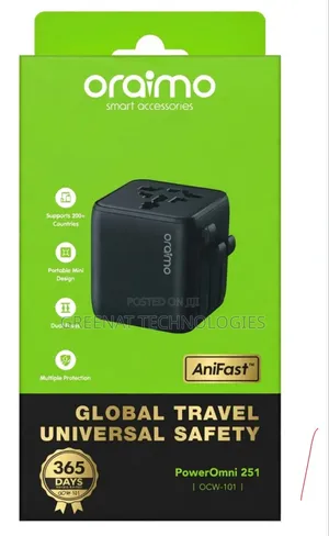 Oraimo PowerOmni Global Travel Adapter AniFast Over 200+ Countries