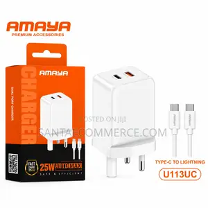 AMAYA 25W Auto Max Dual Port Charger With Type-C to Lightning Cable