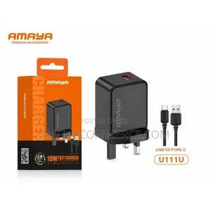 AMAYA 18W Fast Charger With USB to Type-C Cable