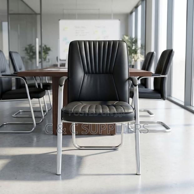 Leather Conference Chair With Armrest - main view