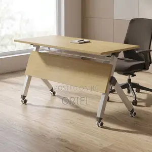 Office Table : Portable Brown Folding Table