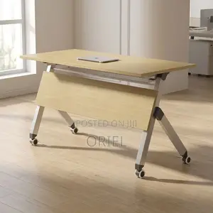 Office Table : Portable Brown Folding Table