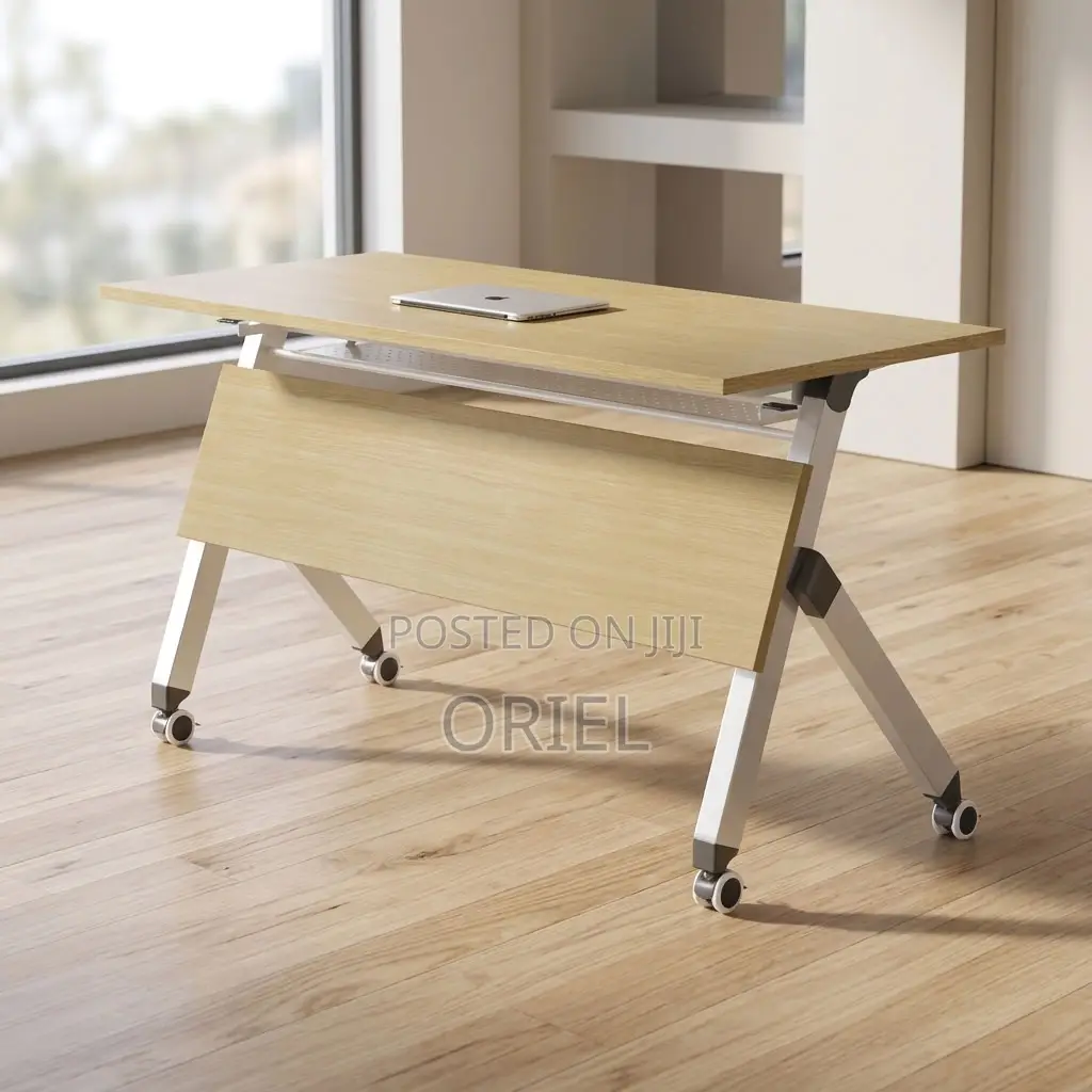 Office Table : Portable Brown Folding Table