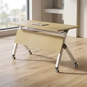 Office Table : Portable Brown Folding Table