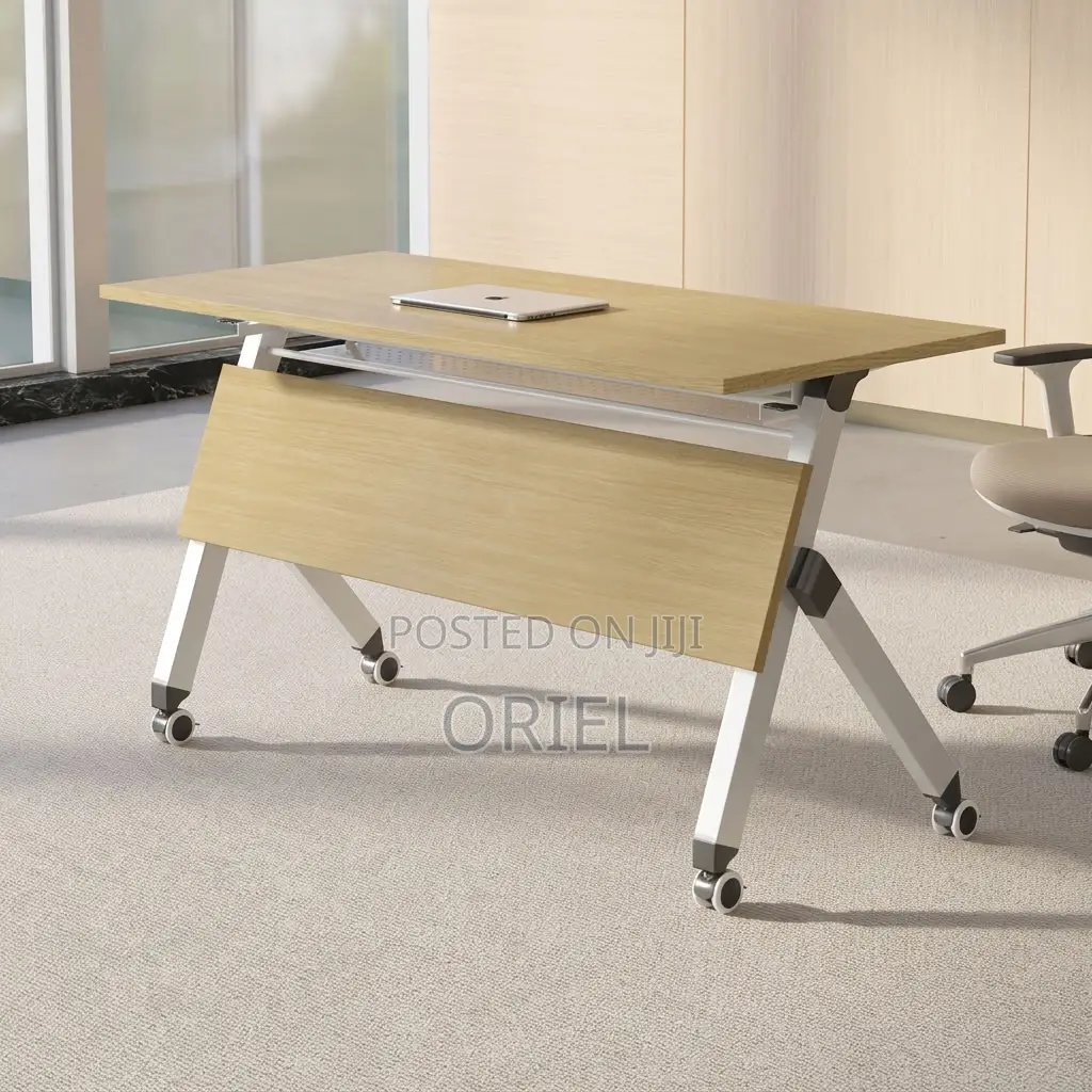 Office Table : Portable Brown Folding Table
