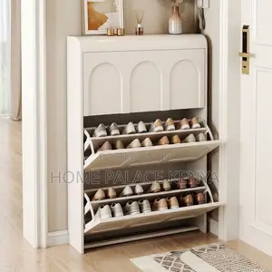Home Shoe Rack 24Pairs Three Drawer MDF Shoe Rack