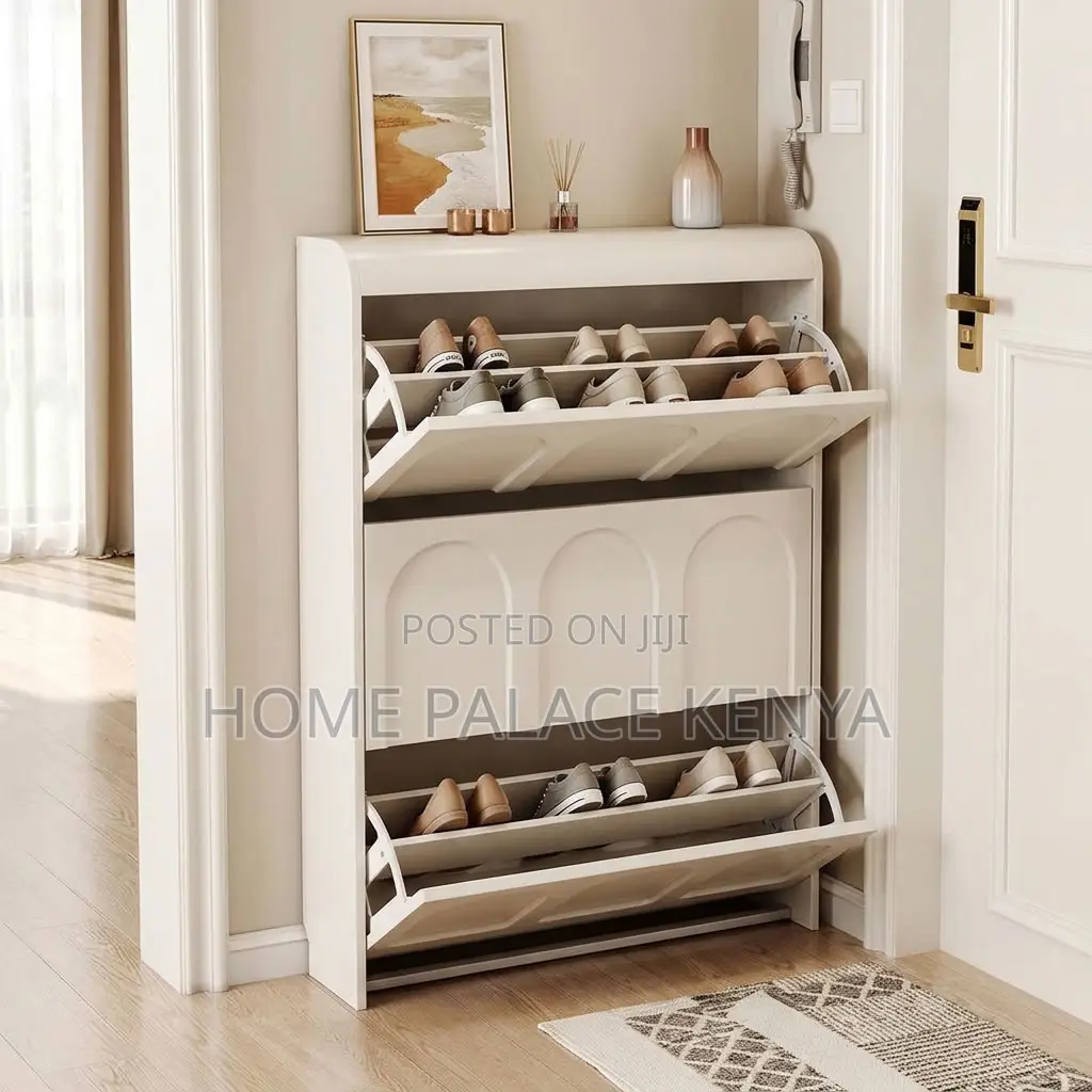 Home Shoe Rack 24Pairs Three Drawer MDF Shoe Rack