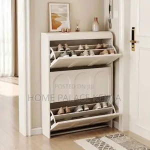 Home Shoe Rack 24Pairs Three Drawer MDF Shoe Rack