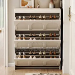 Home Shoe Rack 24Pairs Three Drawer MDF Shoe Rack