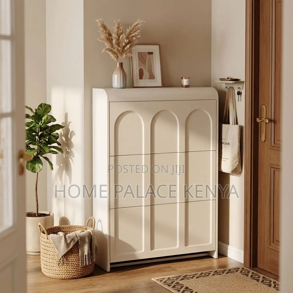 Home Shoe Rack 24Pairs Three Drawer MDF Shoe Rack
