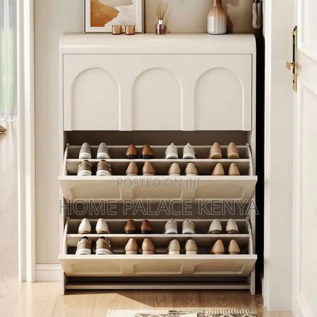 Home Shoe Rack 24Pairs Three Drawer MDF Shoe Rack