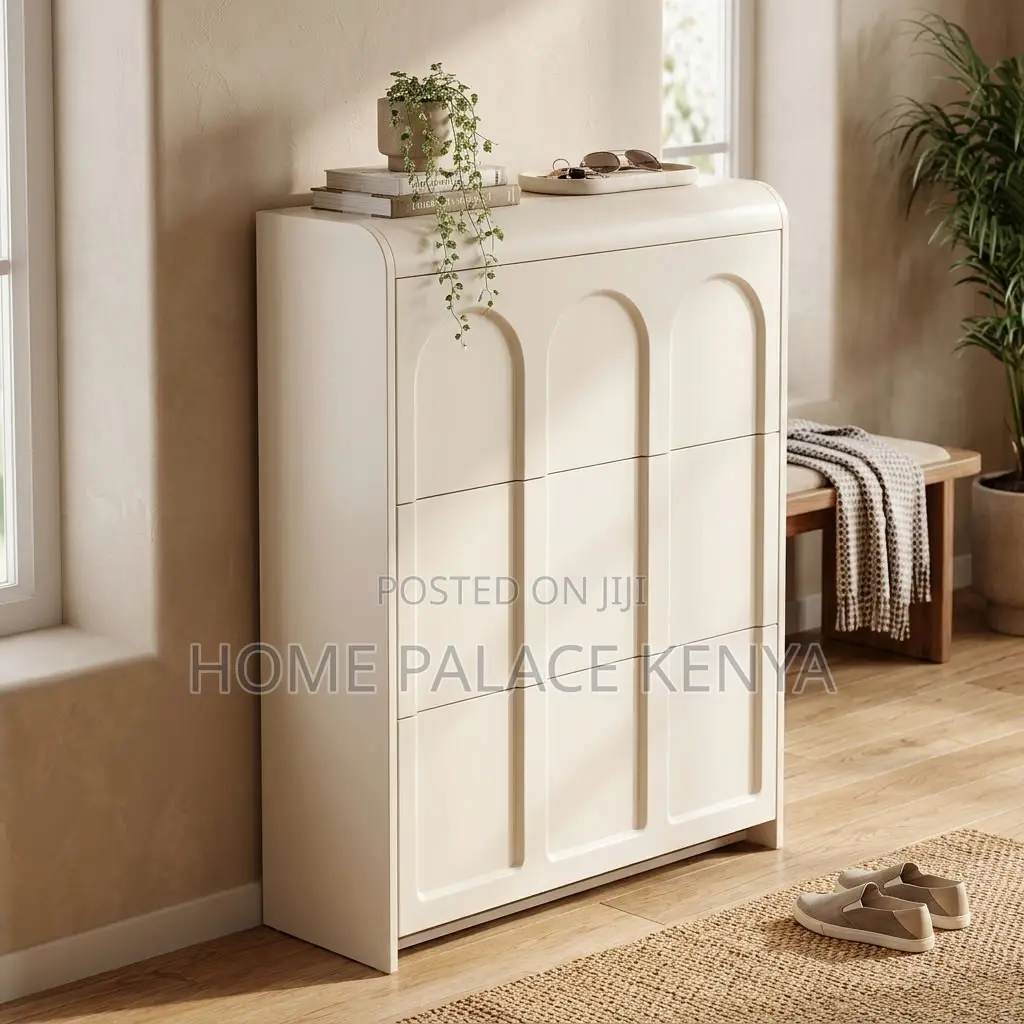 Home Shoe Rack 24Pairs Three Drawer MDF Shoe Rack