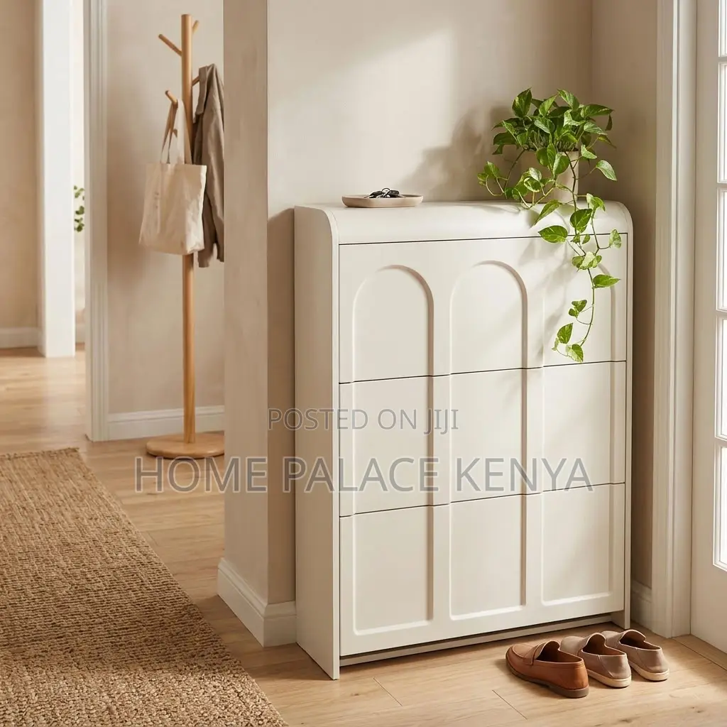 Home Shoe Rack 24Pairs Three Drawer MDF Shoe Rack