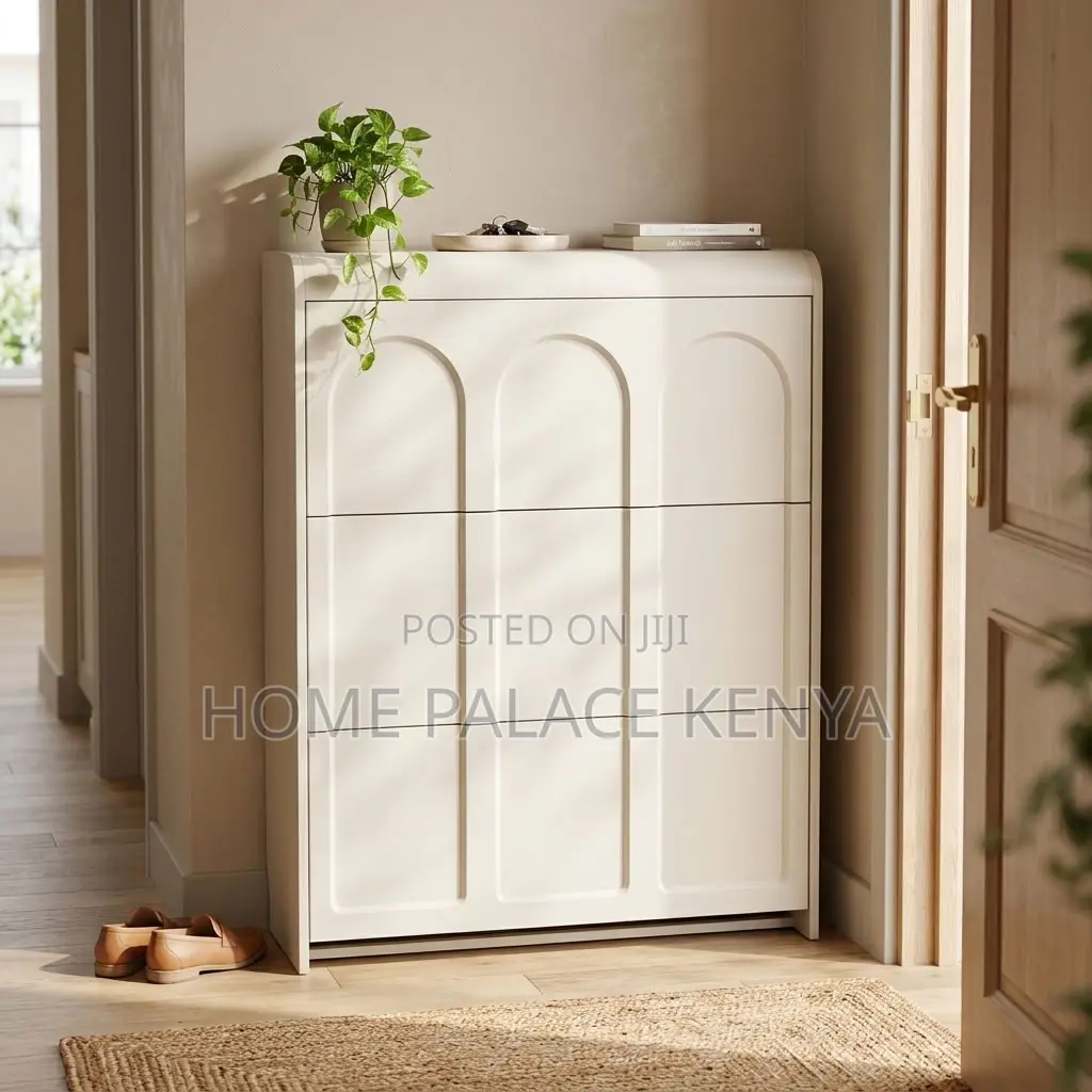 Home Shoe Rack 24Pairs Three Drawer MDF Shoe Rack