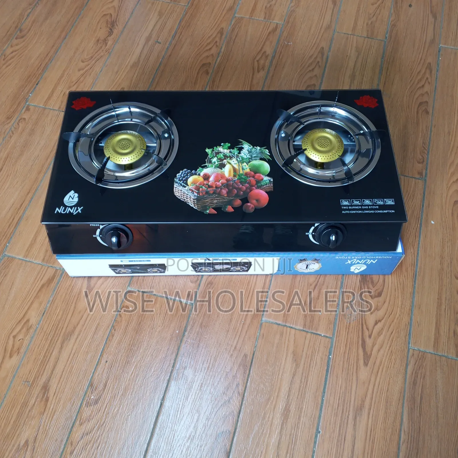 Nunix 2-Burner Glass Top Table Top Gas Stove