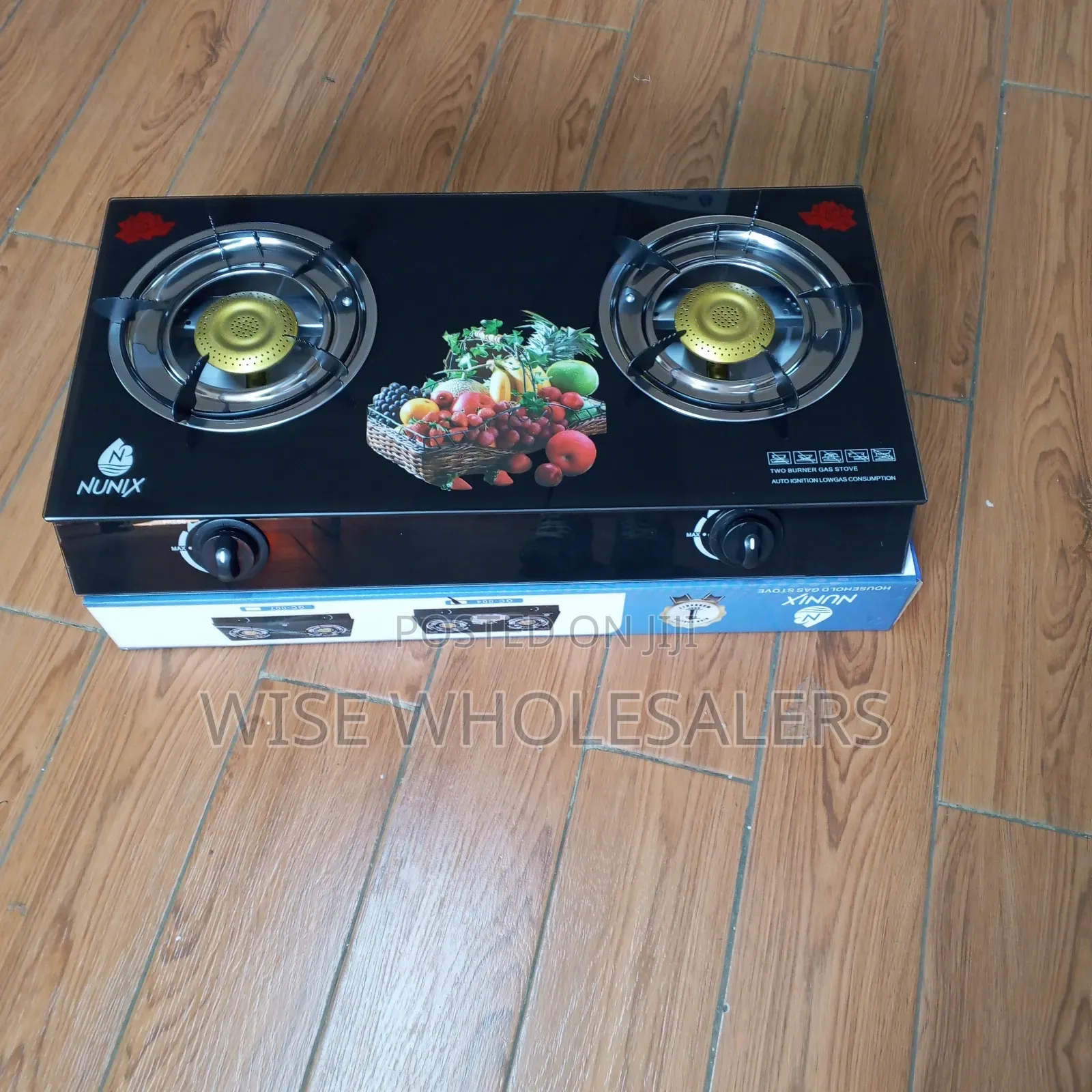 Nunix 2-Burner Glass Top Table Top Gas Stove