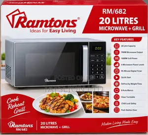 Ramtons RM/682 - 20lt Digital Microwave With Grill - Black (1YR WRTY)