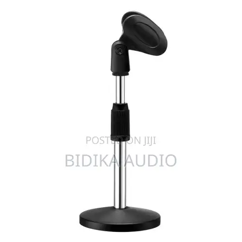 Metallic Desktop Mic Stand With Adjustable Short Disc Mount