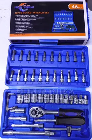 Socket Wrench Set 46 PCS 1/4 Inch Ratchet Screwdriver Bit Tool Box