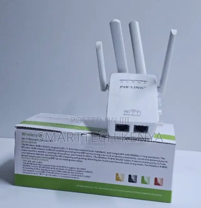 PIX-LINK WiFi Range Extender Signal 4 External Antennas 2.4GHz