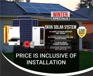 Must 6kw Inverter - 5jwh Lithium Battery - (4)630w Bifacial Solar Kit