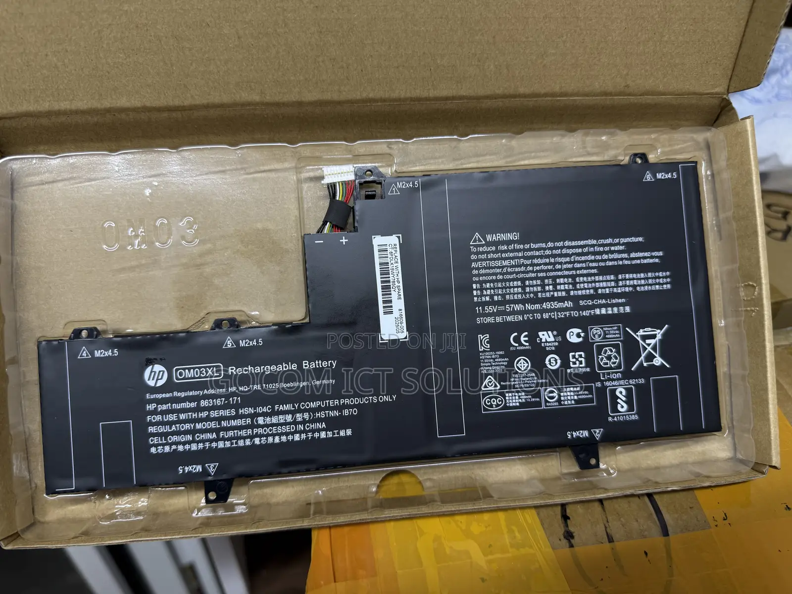 HP EliteBook X360 1030g2/Om03xl Battery