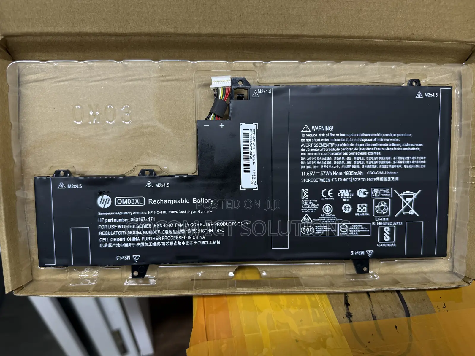 HP EliteBook X360 1030g2/Om03xl Battery