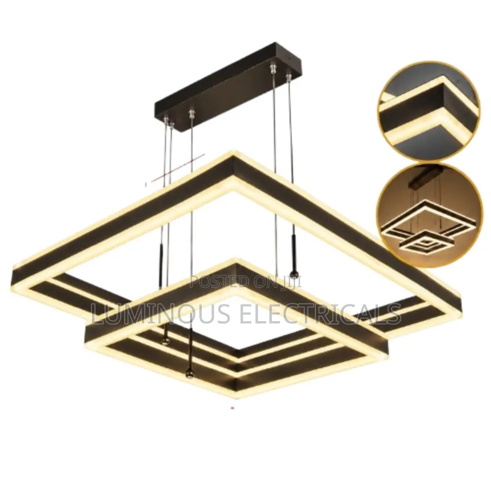 Modern Geometric LED Square Chandelier Light