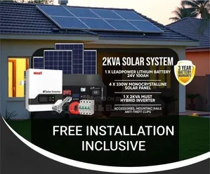 Must 2kw - 2.56kwh Lithium Battery - (4)450W Solar - Free Installation