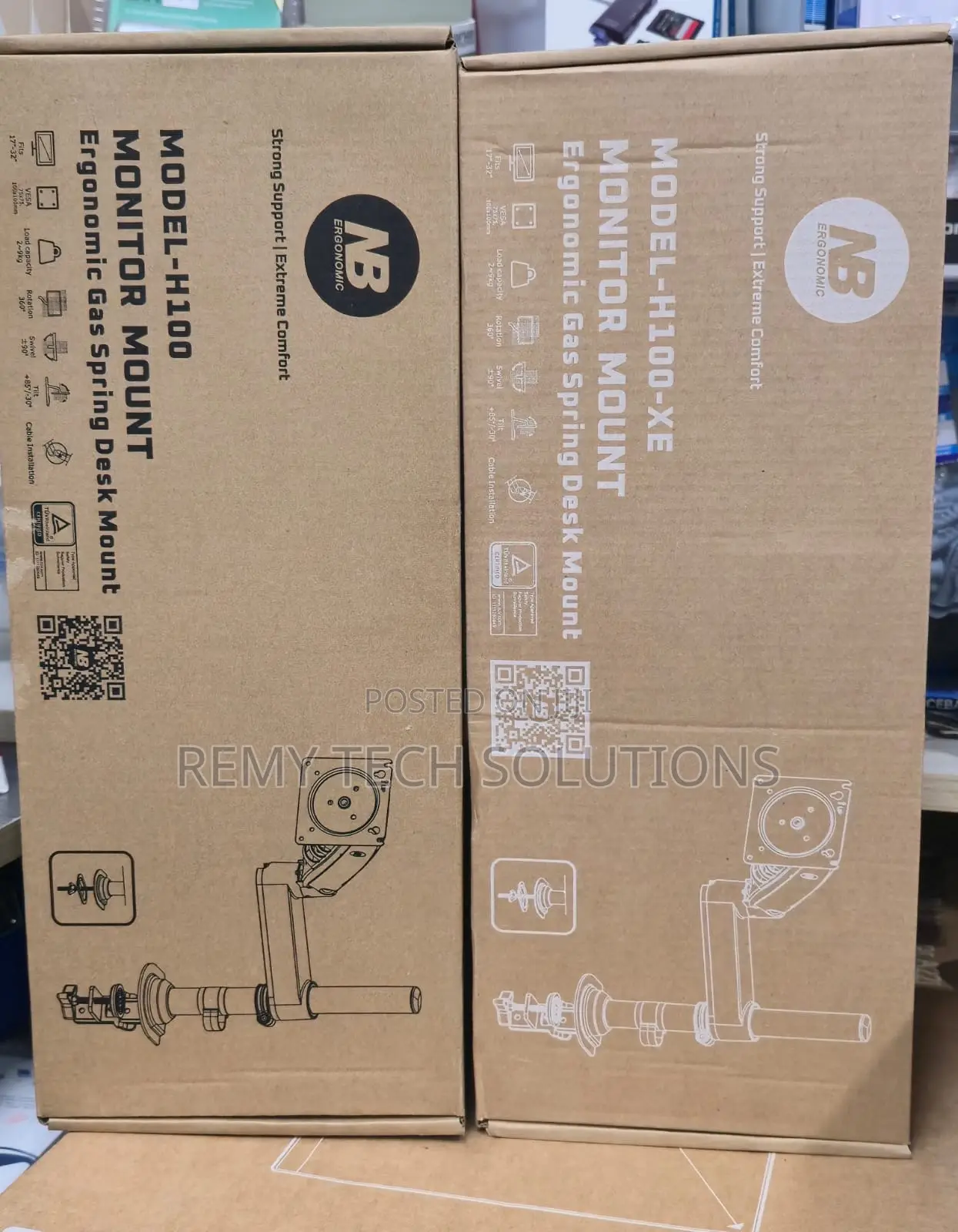 North Bayou (NB)H100 Single Monitor Mount