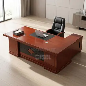 Office Desk : 1800MM Brown Mahogany Workstation Desk